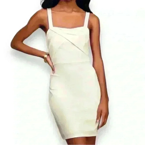 Sweetest Moments Ivory Ruched Bodycon Lulu's Dress Size Large NWT - Picture 2 of 8